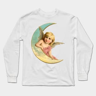 Vintage Angel Moon Long Sleeve T-Shirt